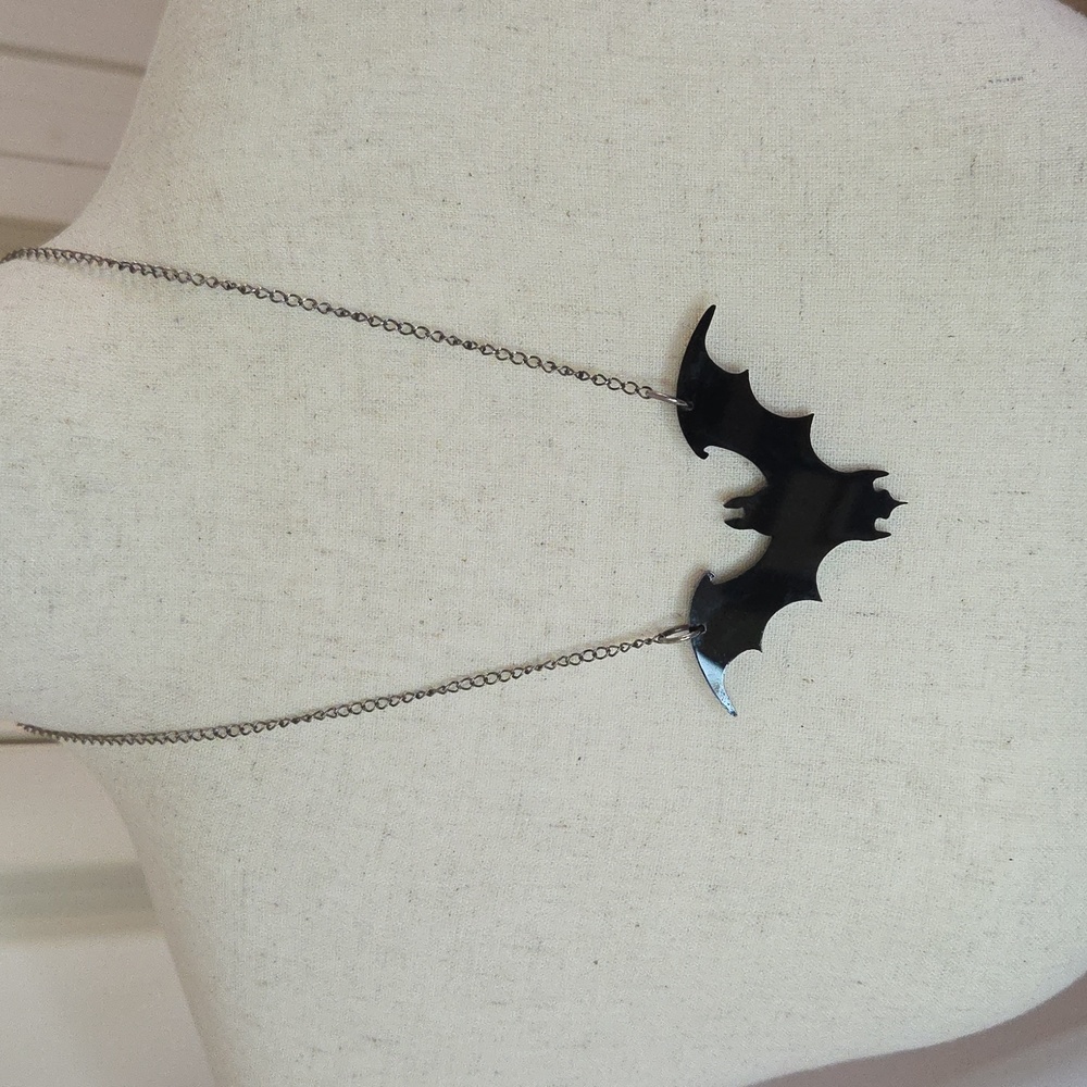 Bat Pendant Necklace 2010s Scene Emo Statement Piece Goth Mallcore